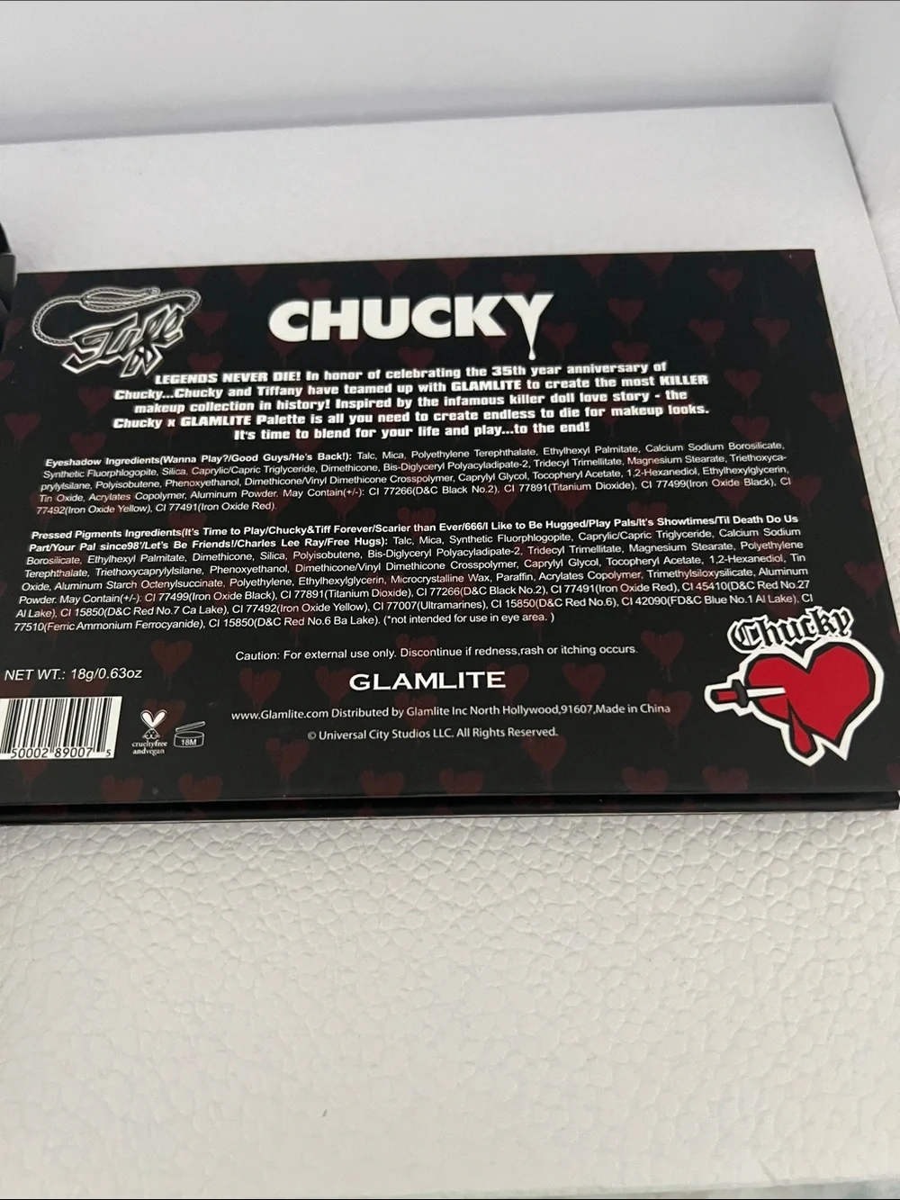 Glamlite - Chucky Crazy in Love 15-Shade Eyeshadow Palette - Black/Red